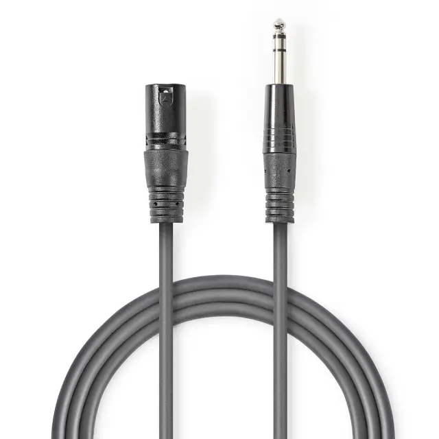 Balansirani audio kabl, 3 pin XLR muški na muški 6.35mm stereo, 5 metara — šifra 21491 | Kelco