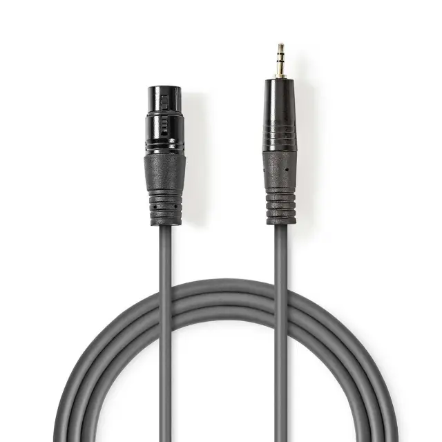 Balansirani audio kabl, 3 pin XLR ženski na muški 3.5mm stereo, 1 metar — šifra 22735 | Kelco