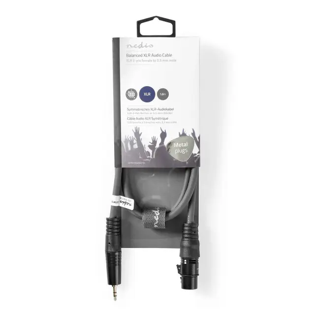 Balansirani audio kabl, 3 pin XLR ženski na muški 3.5mm stereo, 1 metar — šifra 22735 | Kelco — slika 3