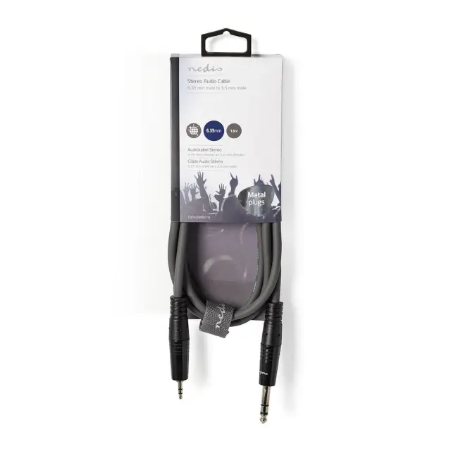 Kabl, audio, stereo metalni muški 6.3mm na stereo metalni muški 3.5mm, CU, 1.5 metara — šifra 19418 | Kelco — slika 3