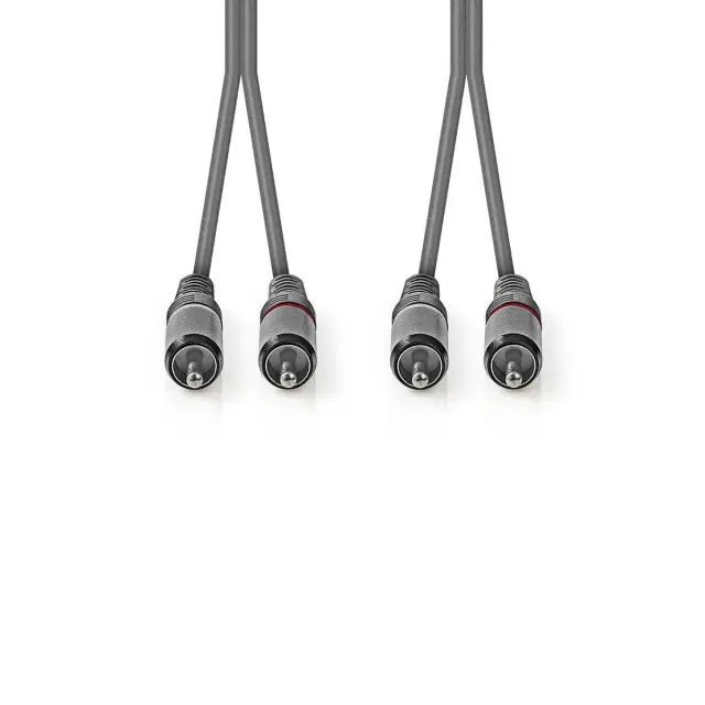 Kabl, 2 X RCA muški na 2 X RCA muški, 3 metra, bakarni provodnik, aluminijumski niklovani konektori — šifra 21951 | Kelco — slika 2