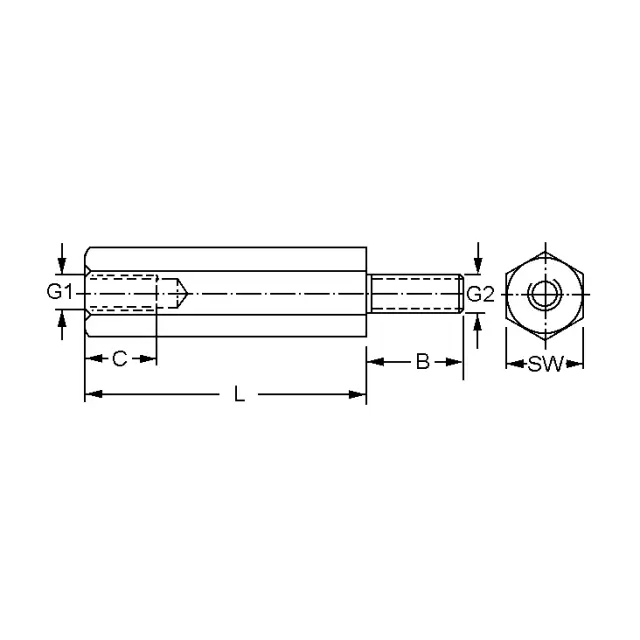 Distancer, M3, mesing, In-Out, 15mm — šifra 8873 | Kelco — slika 2