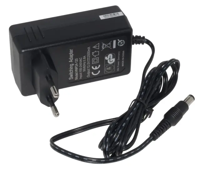 Adapter, Plug-in, 24W, 12V/2A, DOE VI — šifra 16303 | Kelco