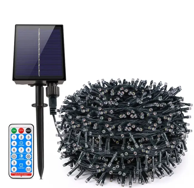 LED lanac, kolor, sa kontrolerom, 8 programa, 20 metara dužine, 200 LED, solarno napajanje — šifra 23424 | Kelco