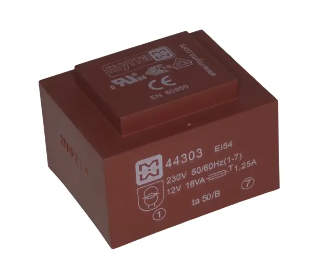 Trafo, 16VA, 15V, 1067mA, EI54, PRINT montaža — šifra 8961 | Kelco