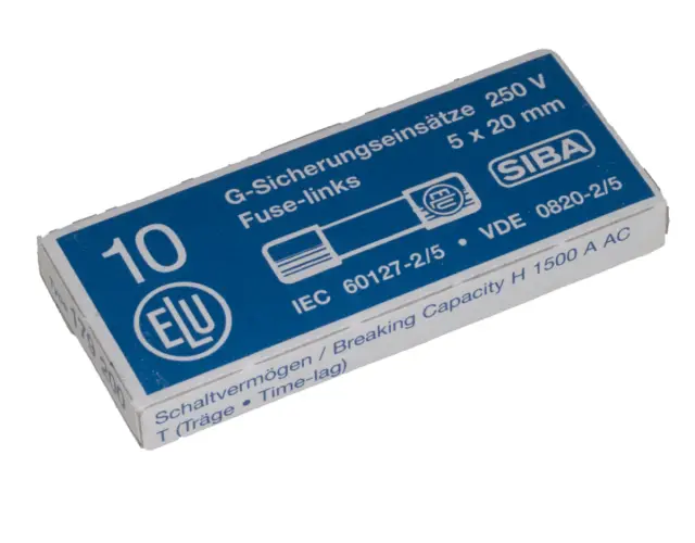 Osigurač, keramički, tromi 6.30A, 5 X 20 mm, 250VAC, serija 179200, IEC60127-2/5, SIBA — šifra 19678 | Kelco — slika 2
