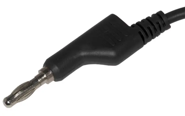 Kabl, test, 100cm, crni, banana 4mm na krokodilku, 1000V/15A — šifra 18228 | Kelco — slika 2