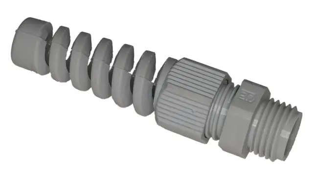 Uvodnik za kabl, PVC, montaža na kutiju, PG9, za kabl prečnika 4-8mm, sa zaštitnom spiralom — šifra 14980 | Kelco