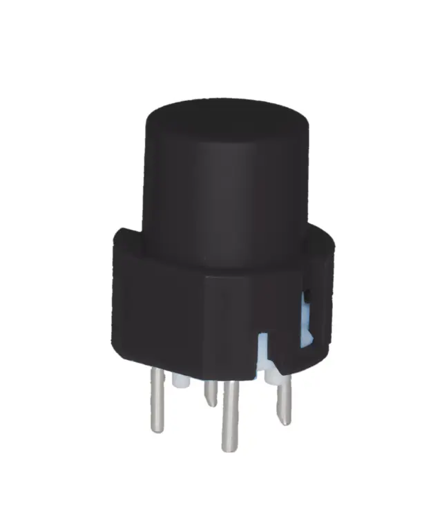 Taster, PCB montaža, crni, 10mA/35V DC — šifra 6842 | Kelco