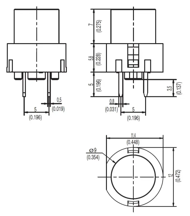 Taster, PCB montaža, plavi, 10mA/35V DC — šifra 6844 | Kelco — slika 2