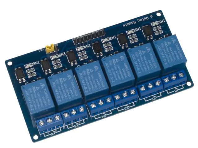 Šestokanalni modul, sa relejima, 5V/10A, sa optokaplerskom zaštitom — šifra 21994 | Kelco — slika 2