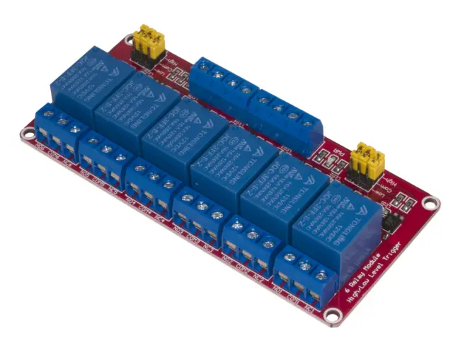 Šestokanalni modul, sa relejima, 12V/10A, sa optokaplerskom zaštitom i Hi/Low pobudom — šifra 21962 | Kelco — slika 2