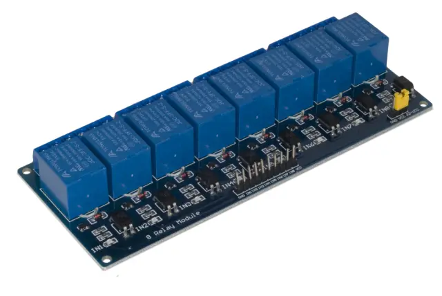 Osmokanalni modul, sa relejima, 12V/10A, sa optokaplerskom zaštitom — šifra 21528 | Kelco — slika 2