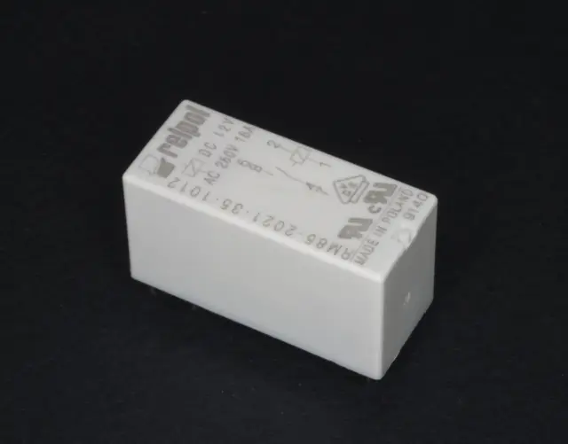 Relej, 1 X ON, SPST, 16A, 12V, 360Ω, RM5mm, Relpol, RM85-2021-35-1012 — šifra 19692 | Kelco
