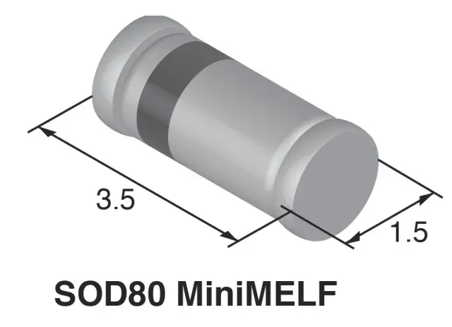 SMD Z-DIODA, 0.5W, 9.1V, 5%, SOD-80 — šifra 8604 | Kelco — slika 2