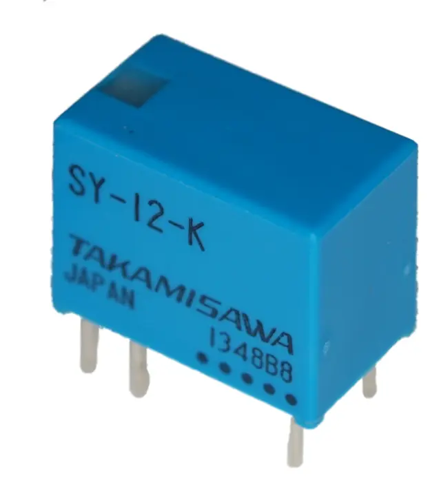 Relej, 1 X ON/OFF, SPDT, 1A, 5V, 167Ω, RM2.54, (Takamisawa) Fujitsu — šifra 16512 | Kelco
