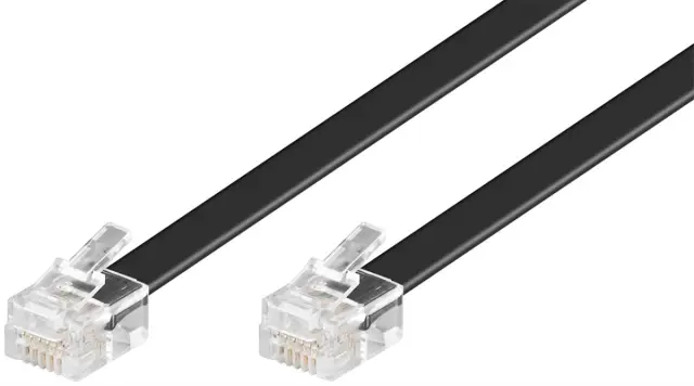 Modular Telephone Cable 10 m black - copper-clad aluminium wire (CCA) RJ12 (6P6C) — šifra 22029 | Kelco