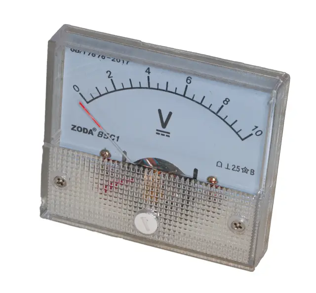 Indikator, analogni, HUA 85C1, 64x56x52mm, Klasa 2.5, voltmetar, 10V DC — šifra 24063 | Kelco