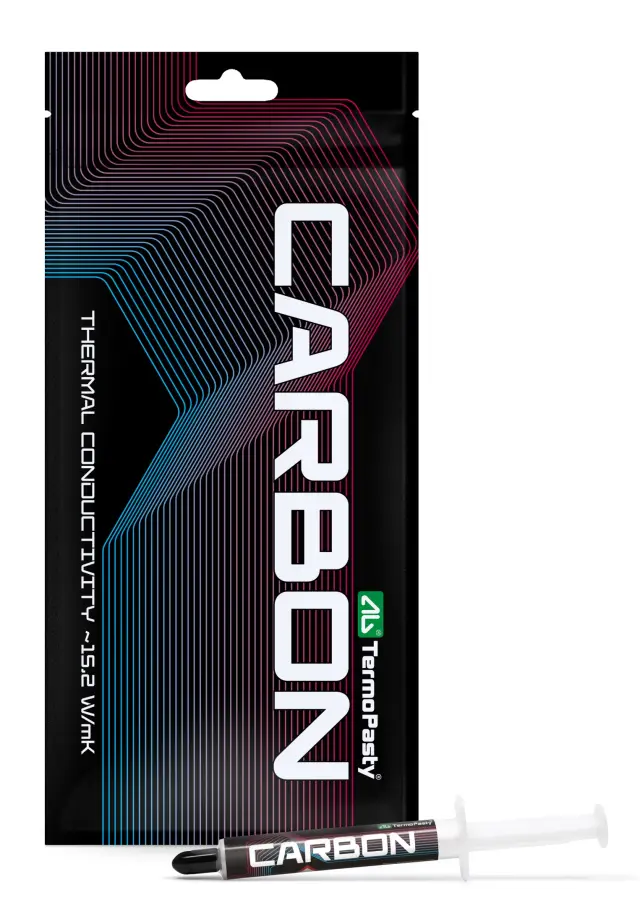 Termo provodljiva pasta, serija Carbon, 3 grama u špricu, termalna provodljivost 15.2W/mK — šifra 24407 | Kelco