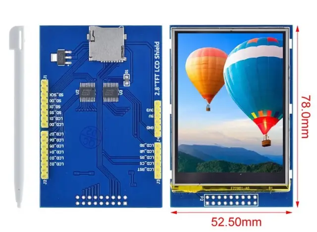 2.8 inch TFT LCD screen, 240x320 for Arduino UNO, — šifra 24496 | Kelco
